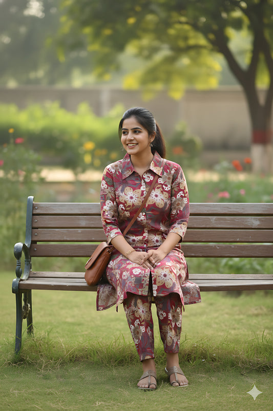 Pink Floral Co-Ord Set