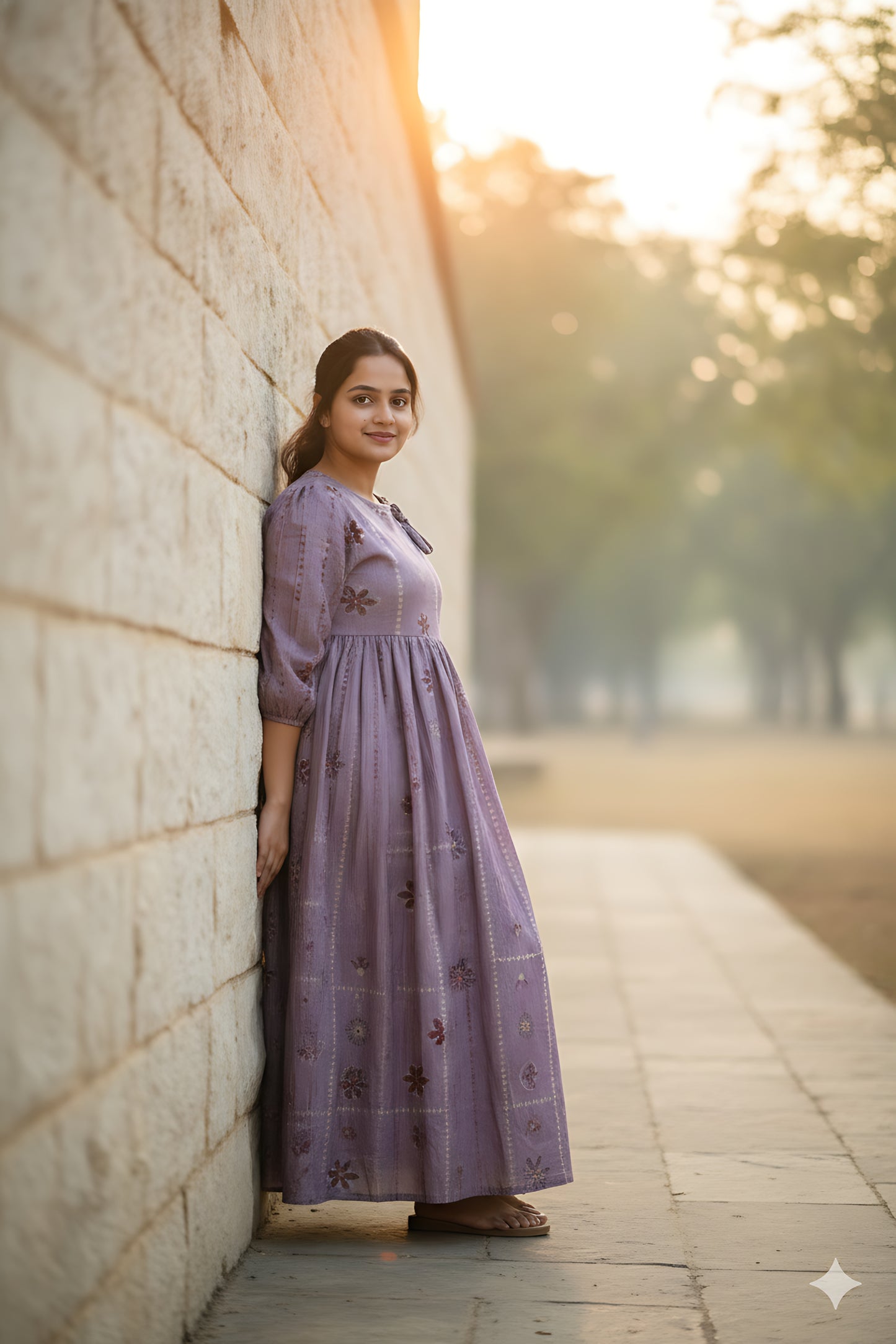 Purple Shimmery Umbrella Kurta