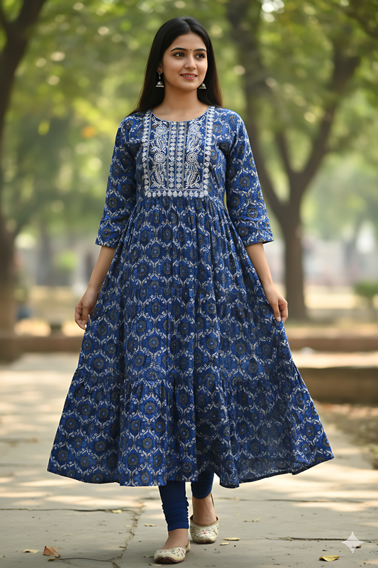 Blue Umbrella Kurta Top