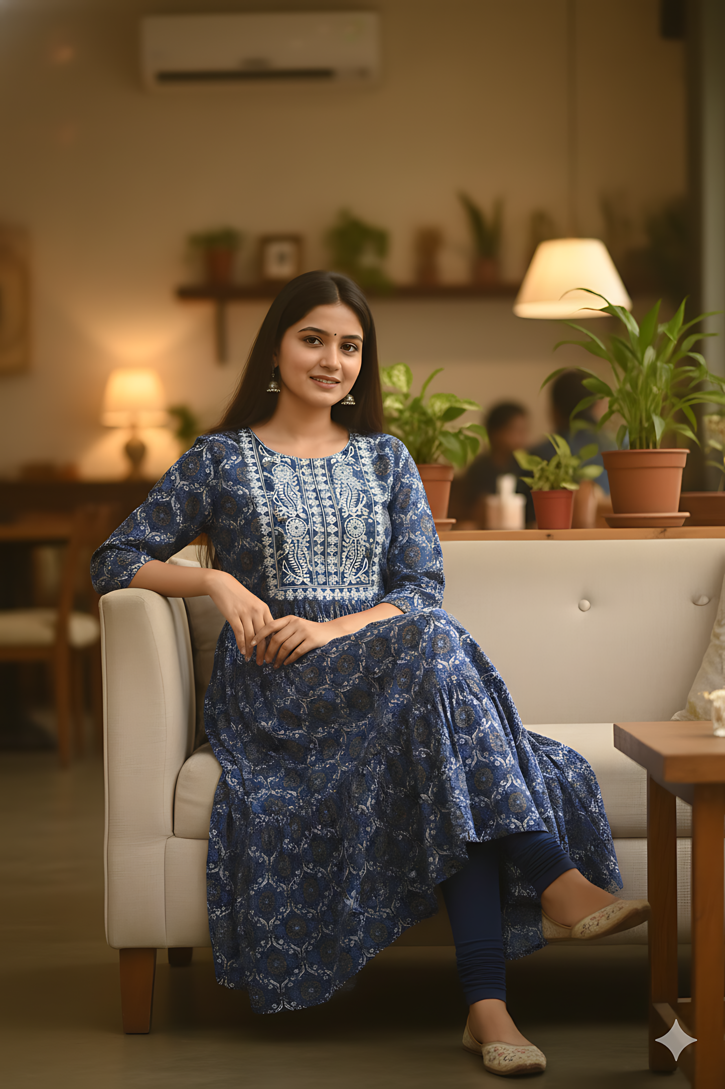 Blue Umbrella Kurta Top