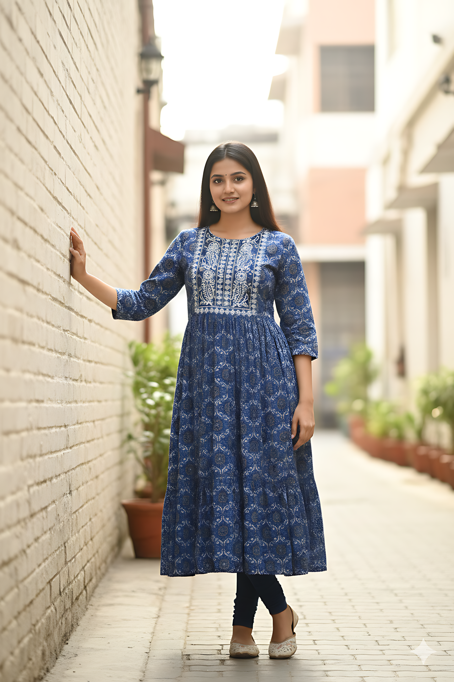 Blue Umbrella Kurta Top
