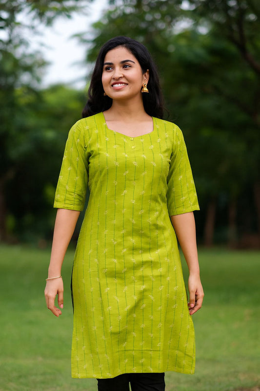 Neon Green Kurta Top