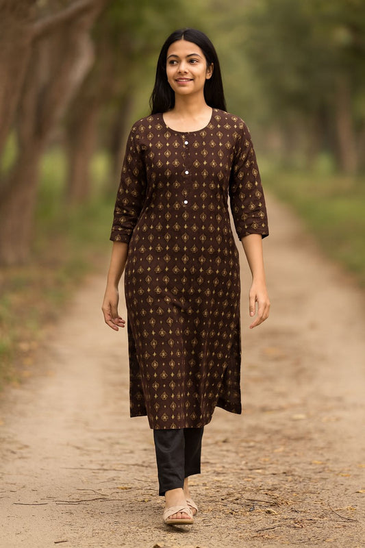 Brown Kurta Top