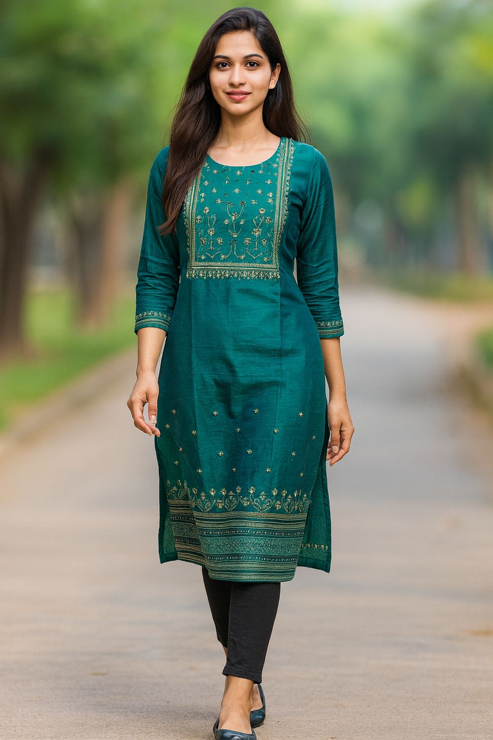 Green Kurta Top