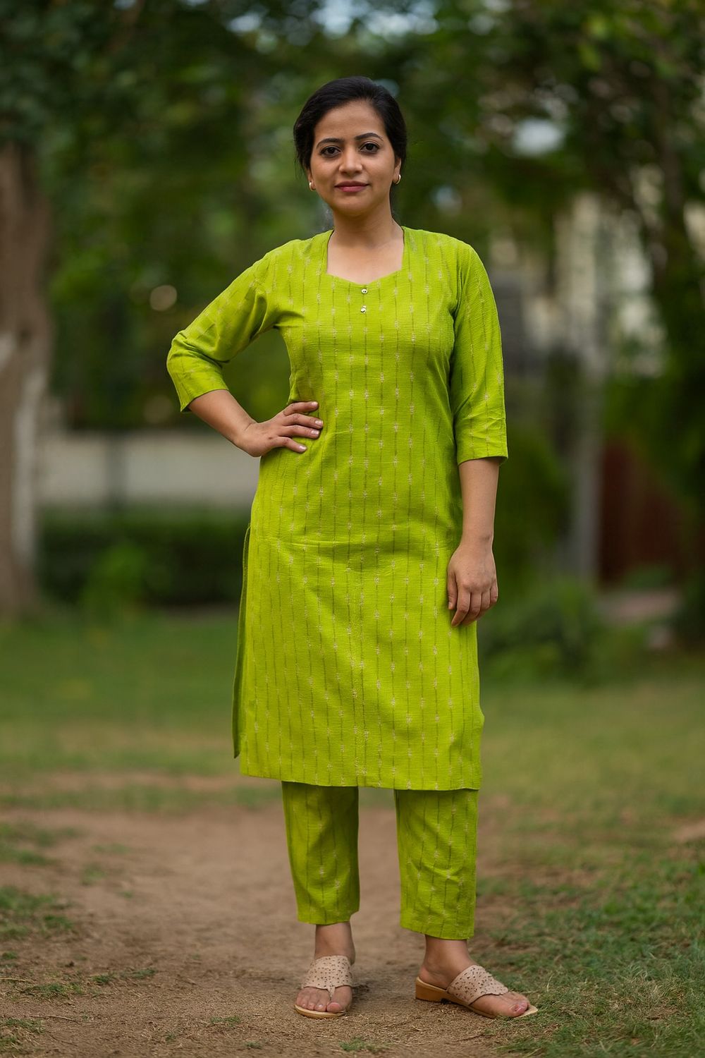Neon Green Kurta Top