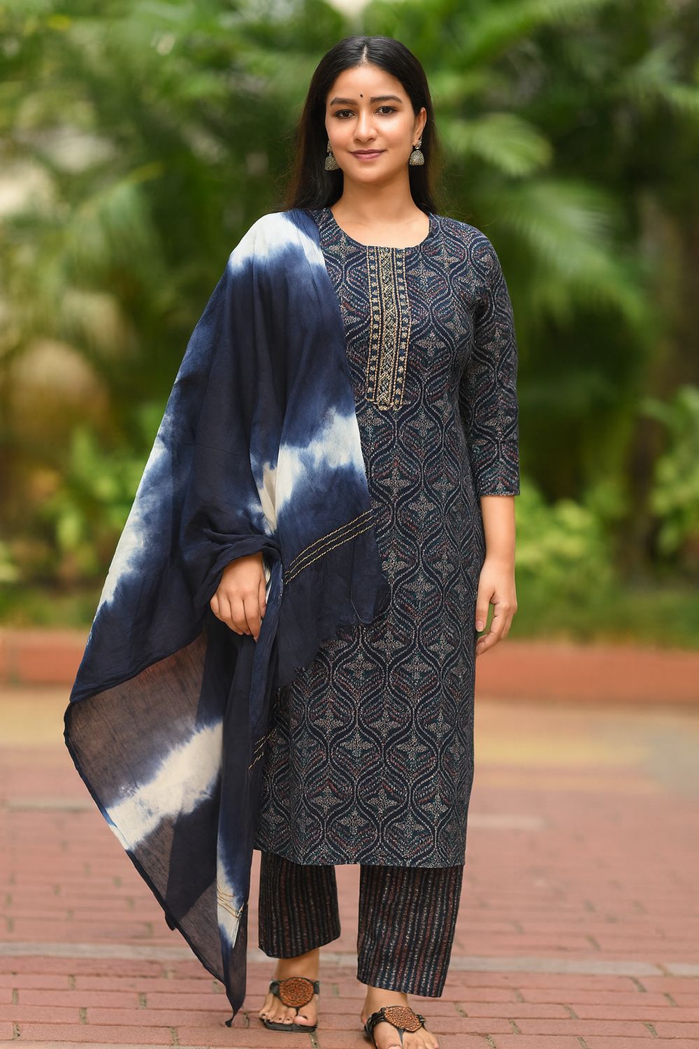 Printed Blue Kurta 3 Piece Set