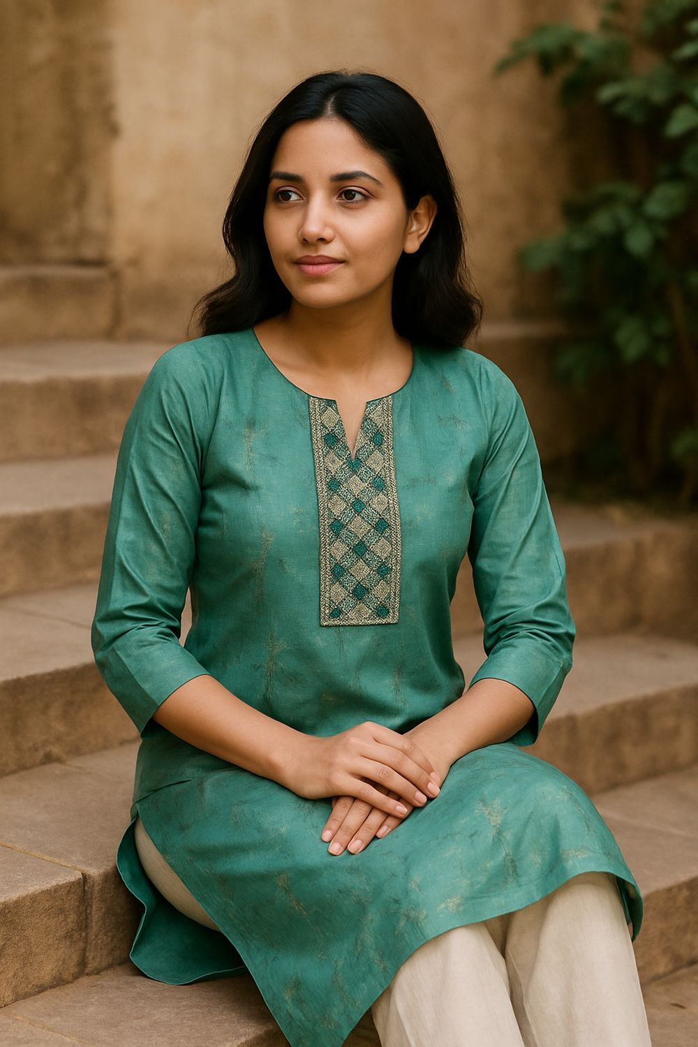 Green Kurta Top