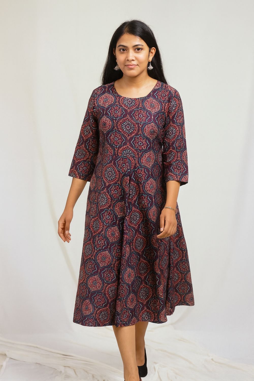 Maroon A-line Kurta Top