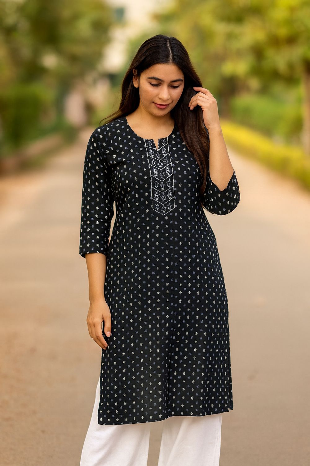 Black Kurta Top