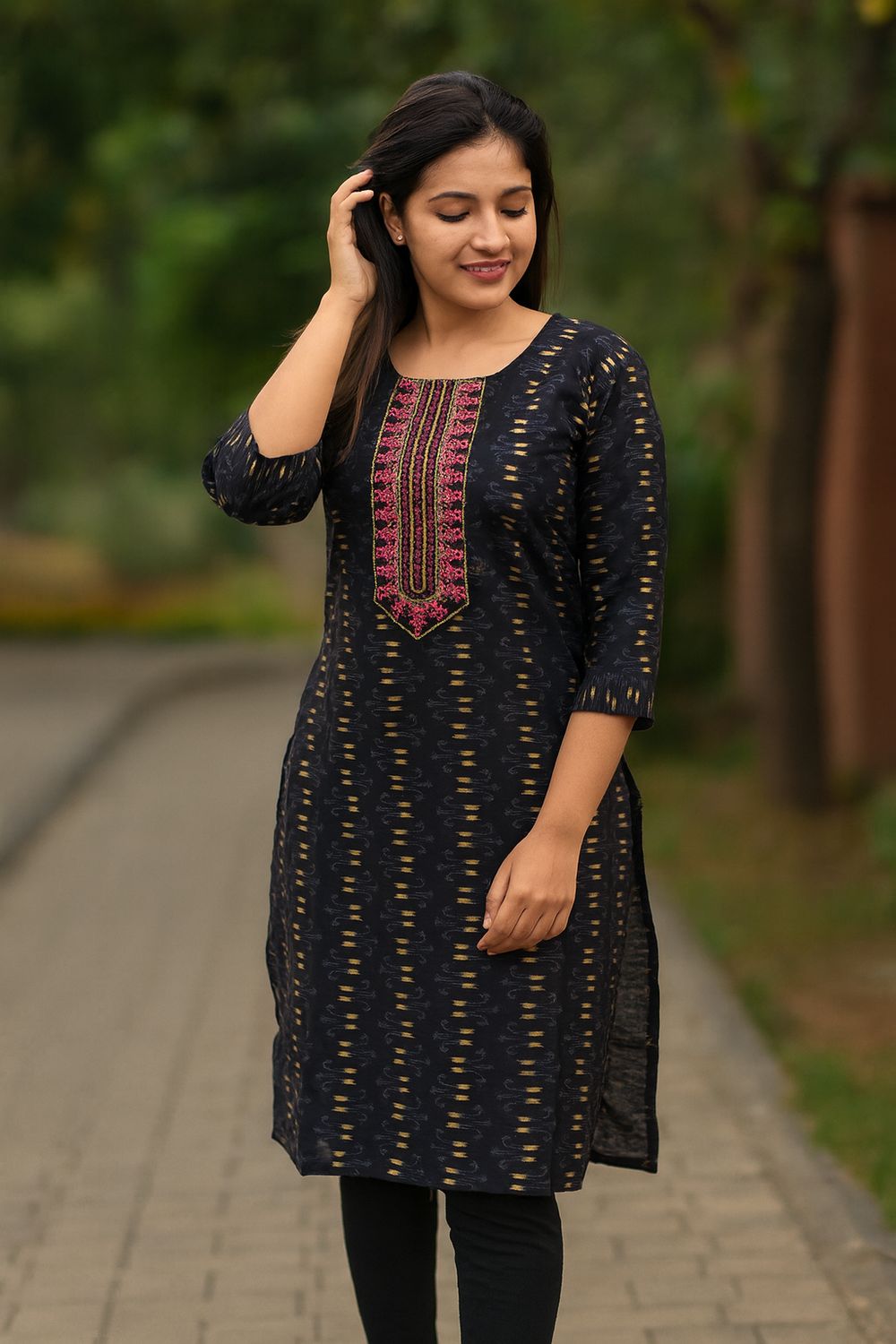 Black Straight Kurta