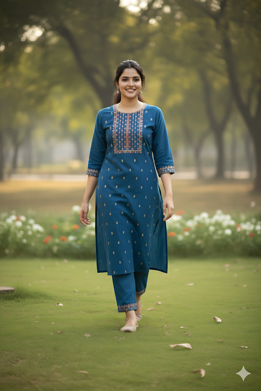 Green Embroidery 2PC Set