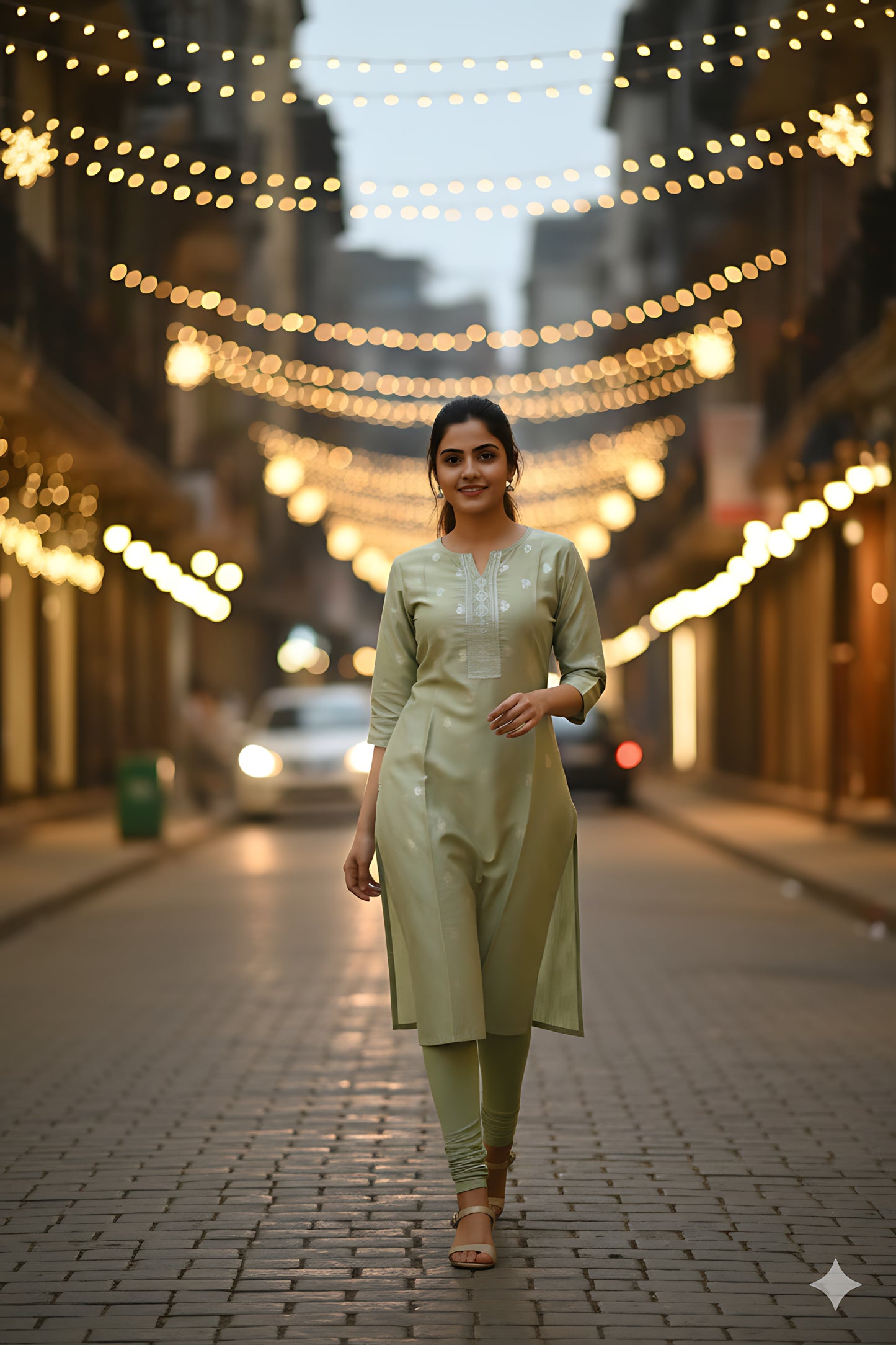 Green Silk Kurta Top