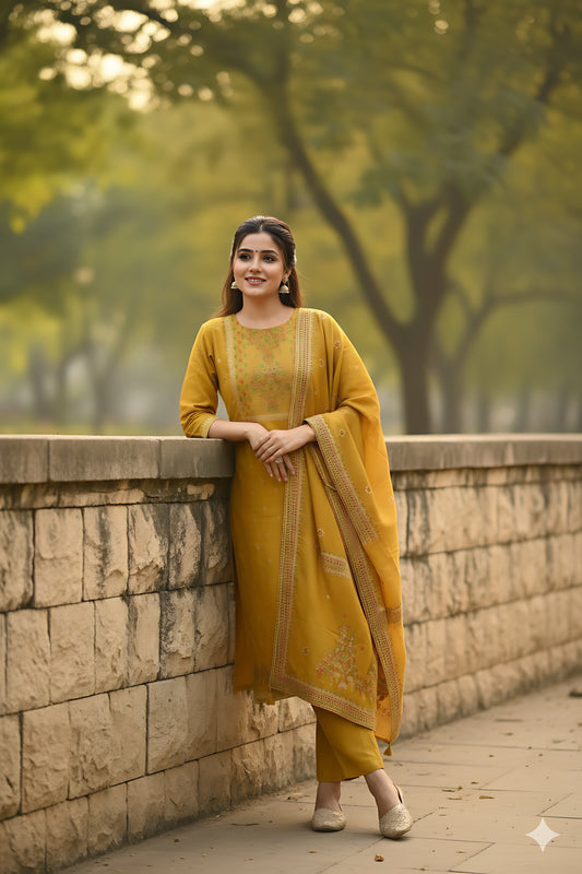 Yellow Foil Printed 3PC Set