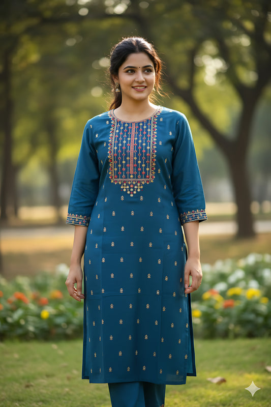 Green Embroidery 2PC Set